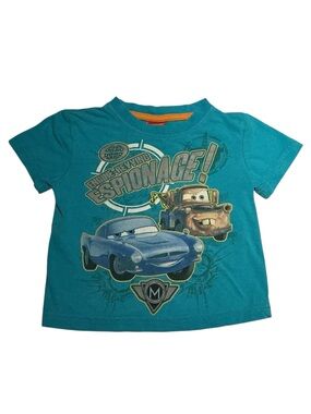 3/$20 Disney Cars Teal Graphic Kids Short Sleeve Tee